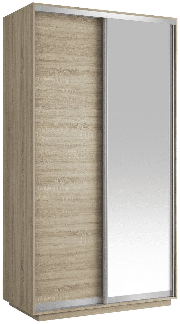 Шкаф-купе Мебель Азии Экспресс ХИТ-2-120 2Д1З, 120x220х60 см, коричневый