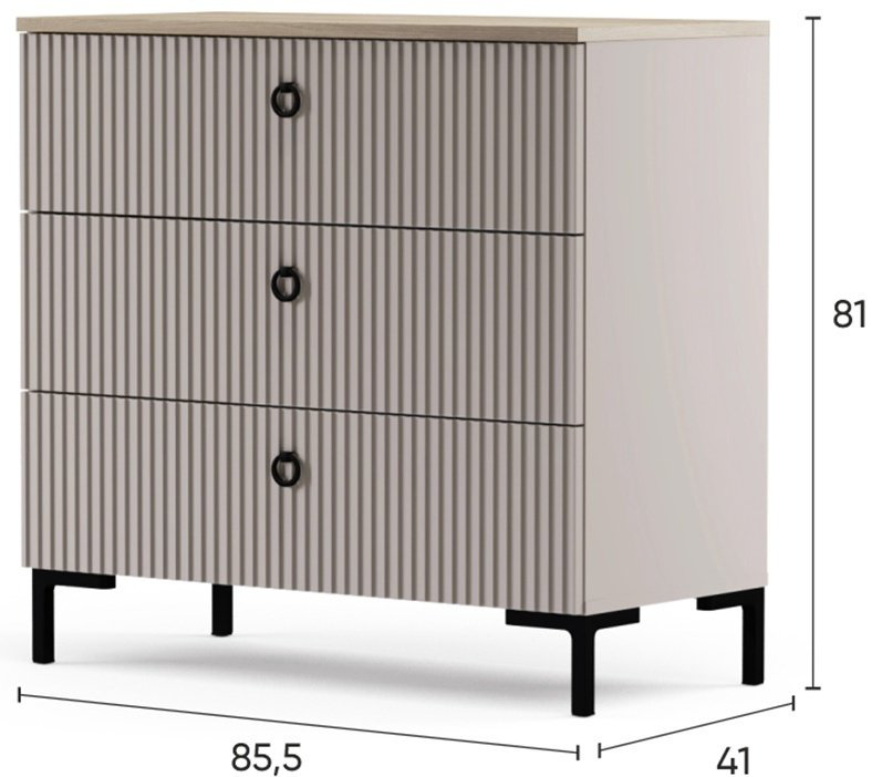 Комод BRW Брест Доменика 00042365 85.5x41x81см серый купить,NaN