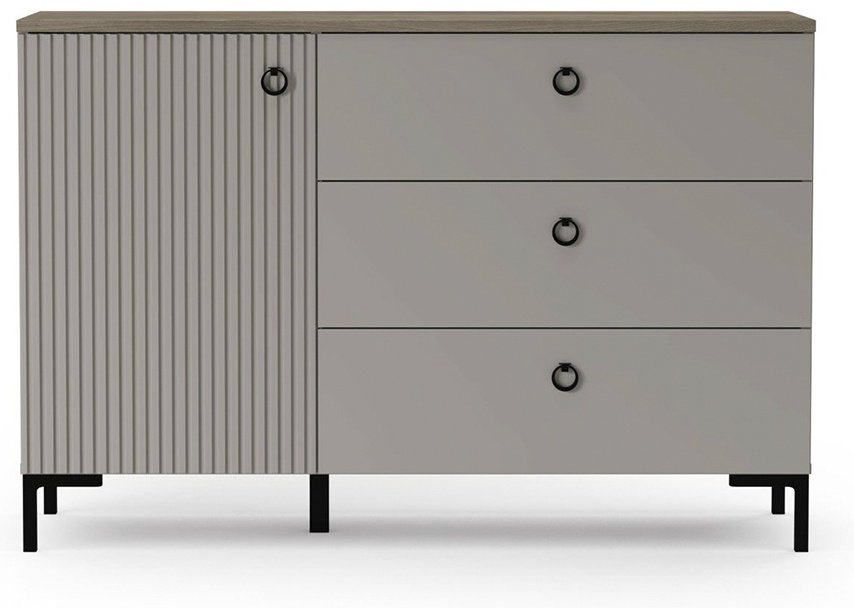 Комод BRW Брест Доменика, 00036635, 120x41x81 см, серый, светло-коричневый купить,NaN