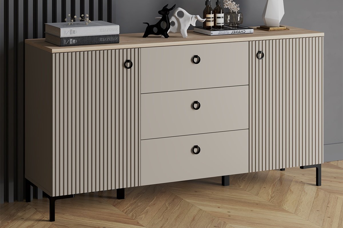 Комод BRW Брест Доменика 150x41x81см серый купить,NaN