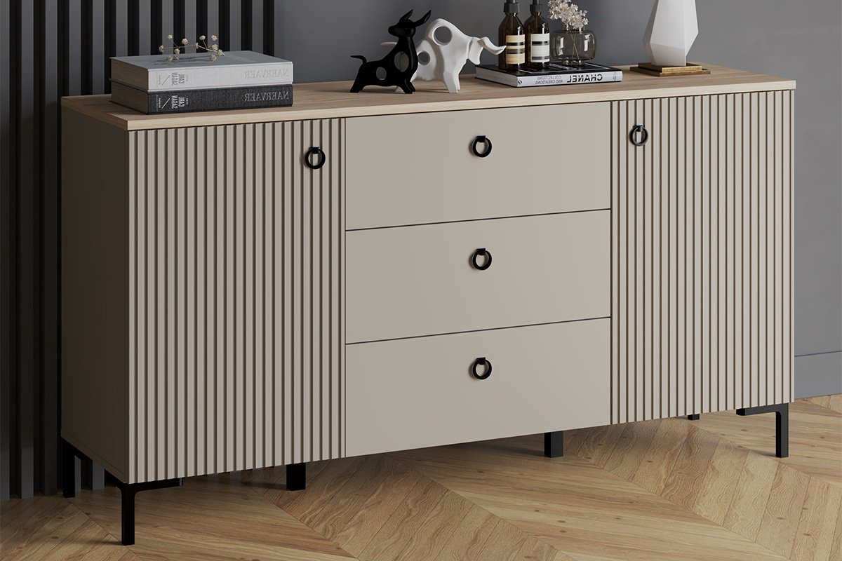 Комод BRW Брест Доменика 150x41x81см серый купить,NaN