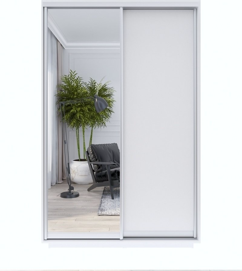 Шкаф-купе Мебель Азии Алатау S 2Д1З, 140x220х60 см, белый купить,NaN
