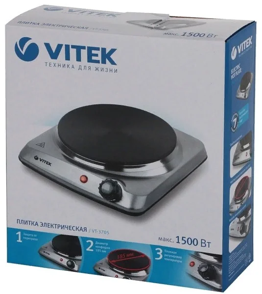 Настольная плита Vitek VT-3705 серебристый купить,NaN