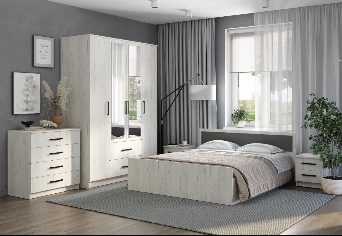 Кровать BTS Фиеста 160x200см серый купить,NaN
