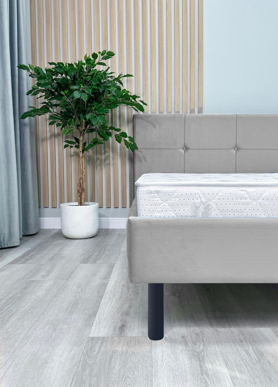 Кровать Мебель Азии Afina 200x120х102.5см серый купить,NaN