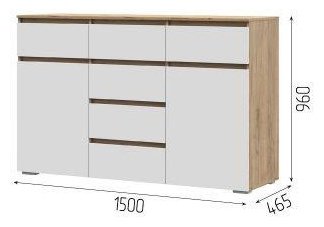Комод Стендмебель Хелен КМ05, 150.2x46x95.8 см, мультиколор купить,0