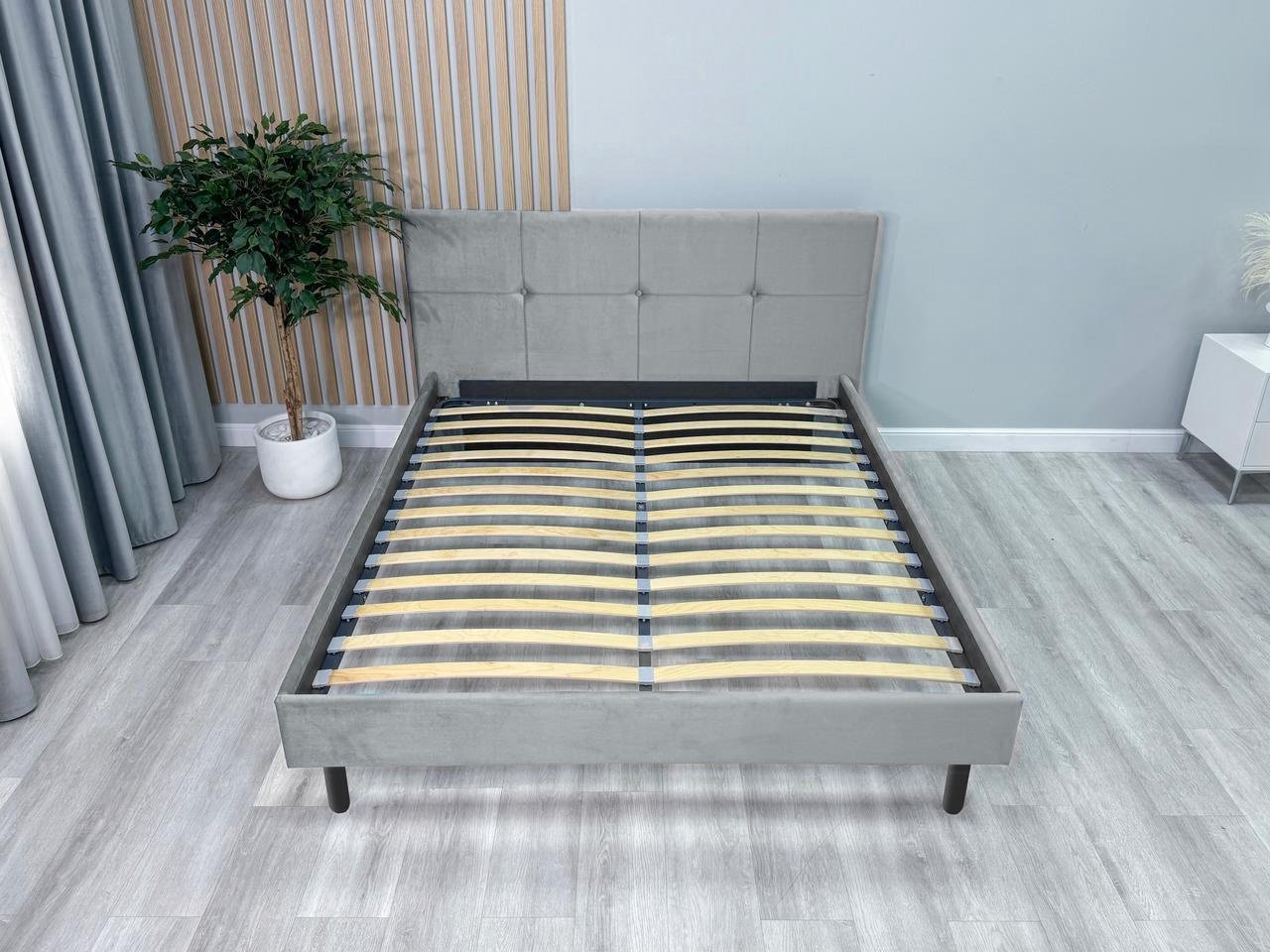Кровать Мебель Азии Afina 200x140х102.5см серый
