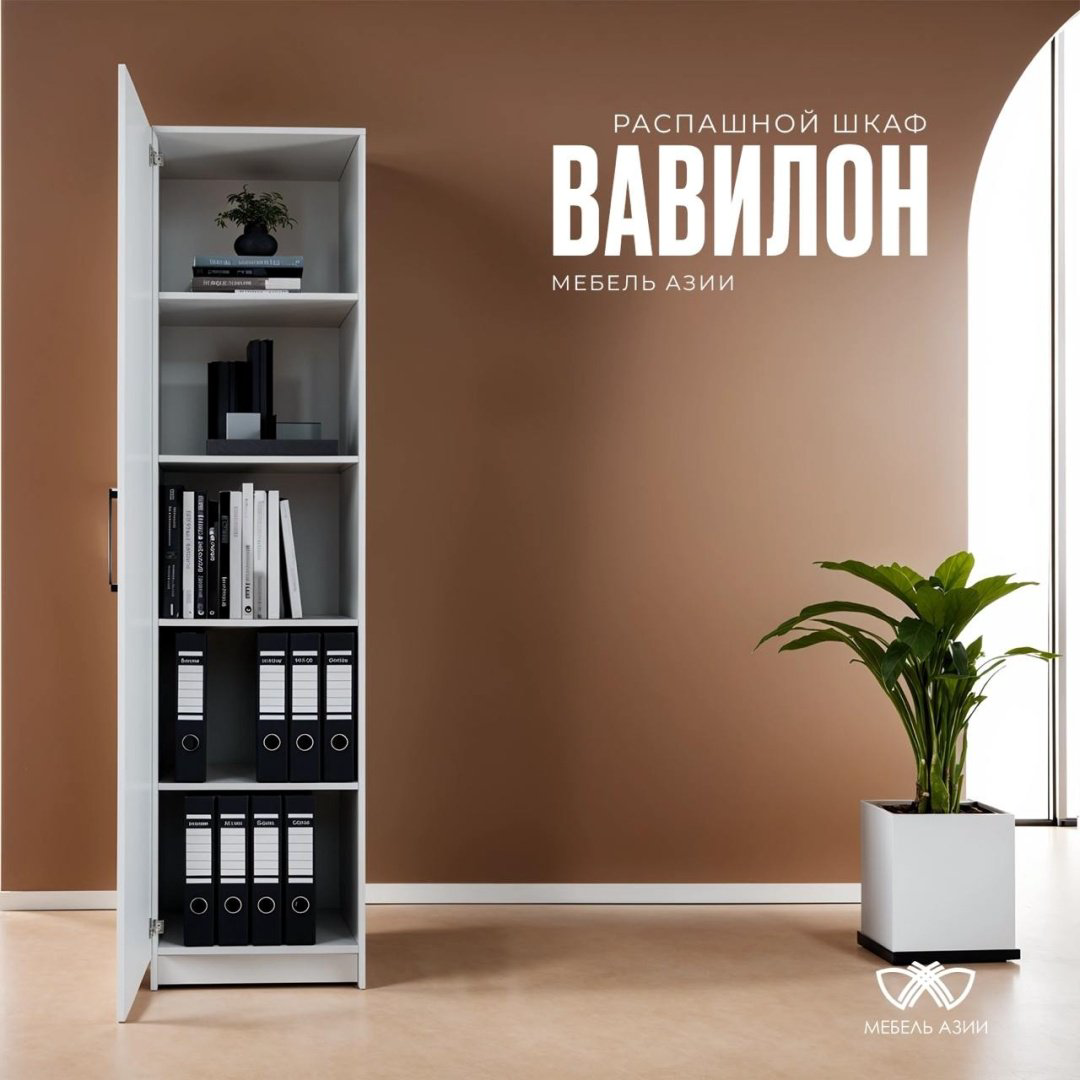 Шкаф распашной Мебель Азии Вавилон 50.2x200х40см белый купить,43990