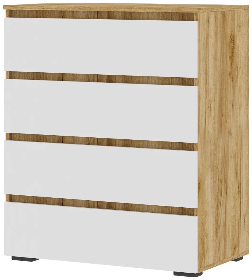 Комод Стендмебель КМ02 802, 80.2x46x95.8 см, белый, золотистый