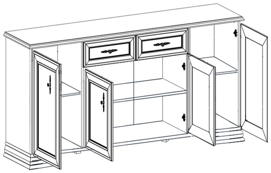 Комод BRW Кентаки KOM4D2S, 184x44.5x90.5 см, белый купить,NaN