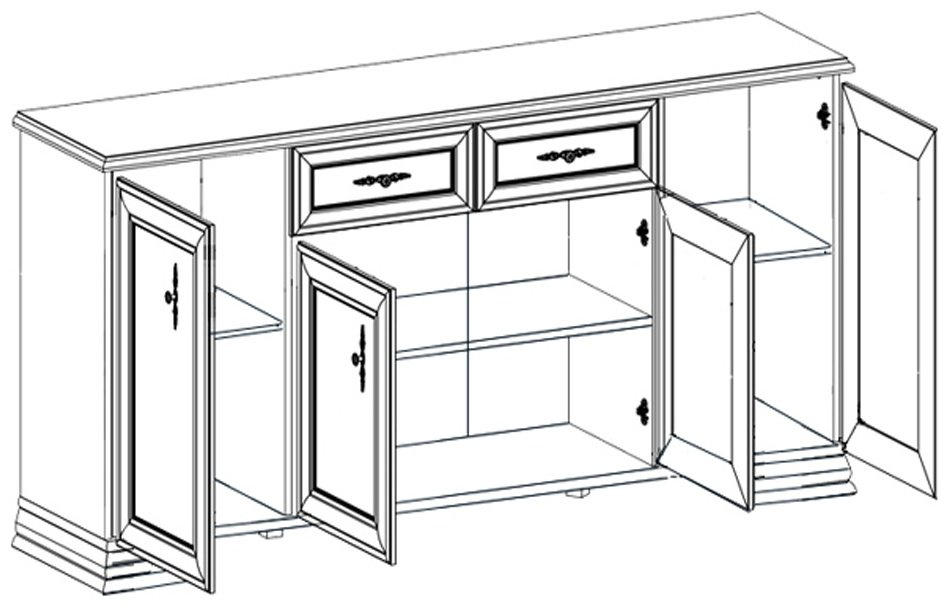 Комод BRW Кентаки KOM4D2S, 184x44.5x90.5 см, белый купить,NaN