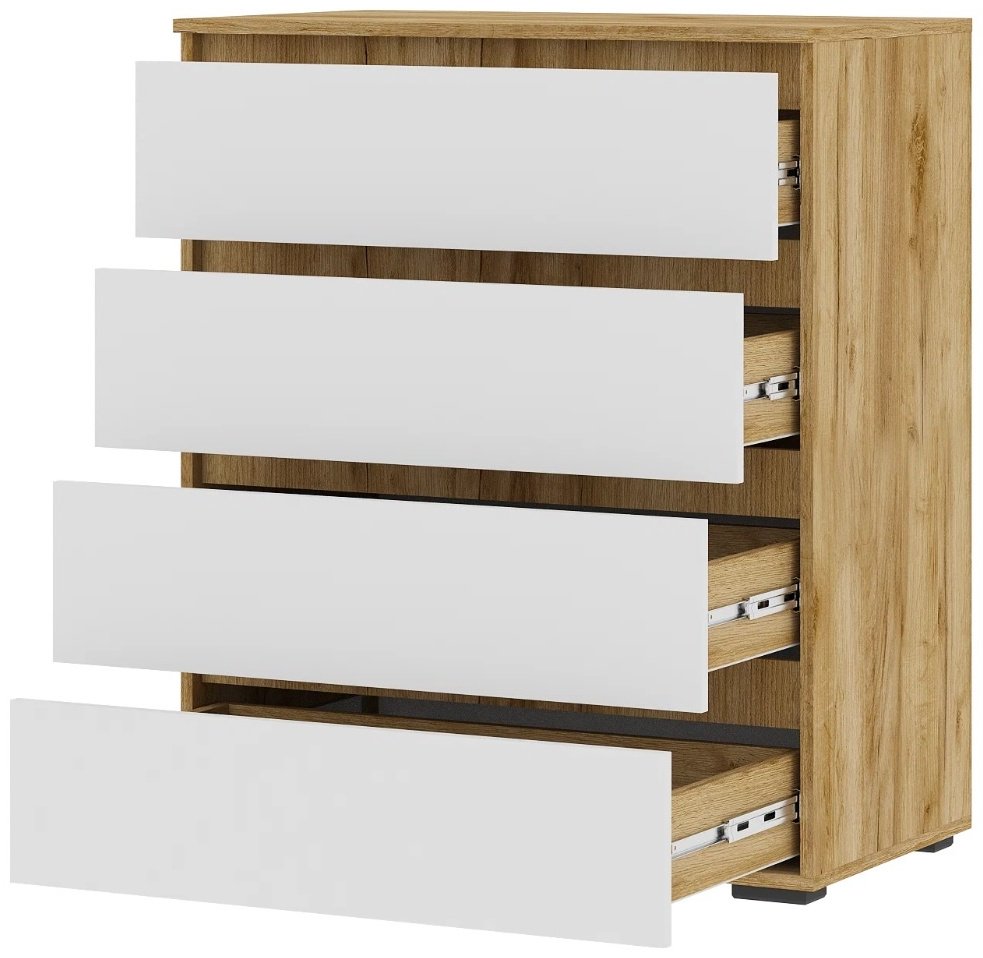 Комод Стендмебель КМ02 802, 80.2x46x95.8 см, белый, золотистый купить,0
