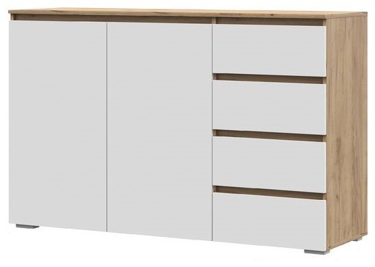 Комод Стендмебель Хелен, 150.2x46x95.8 см, белый, золотой
