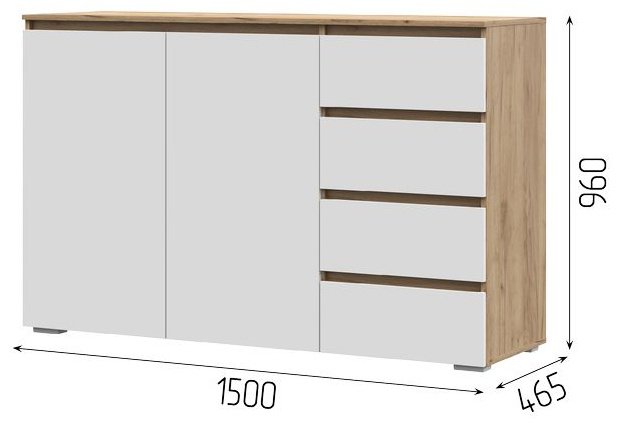 Комод Стендмебель Хелен, 150.2x46x95.8 см, белый, золотой - ForteMarket Комод Стендмебель Хелен, 150.2x46x95.8 см, белый, золотой купить,0