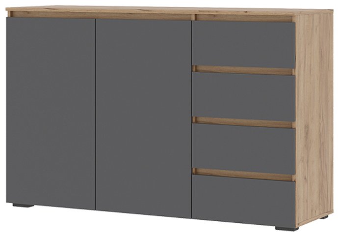 Комод Стендмебель Хелен КМ 06, 150x46x96 см, коричневый, серый