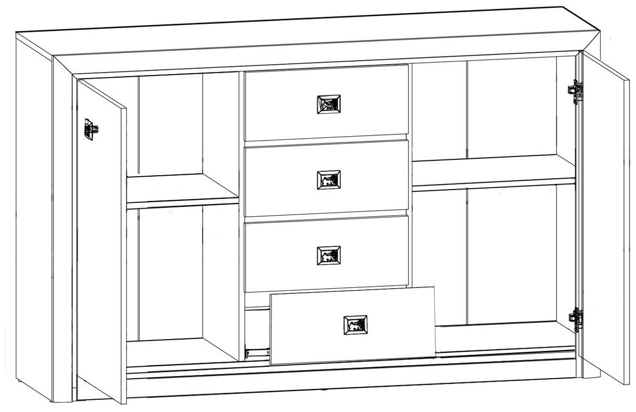 Комод BRW Коен КОМ1S, 150x40x93 см, коричневый, бежевый купить,NaN