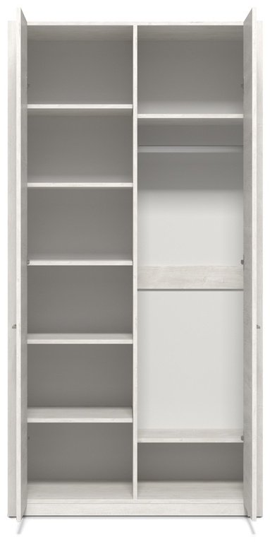 Распашной шкаф MySTAR Вирджиния, 101.8x197.7х58.6 см, белый, серый - ForteMarket Распашной шкаф MySTAR Вирджиния, 101.8x197.7х58.6 см, белый, серый купить,0
