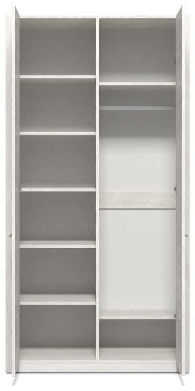 Распашной шкаф MySTAR Вирджиния, 101.8x197.7х58.6 см, белый, серый купить,NaN