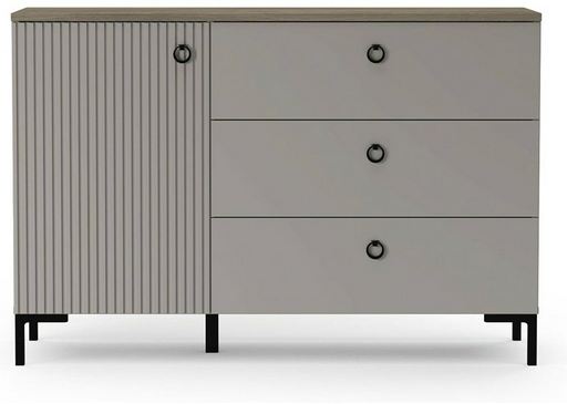 Комод BRW Брест Доменика, 00036635, 120x41x81 см, серый, светло-коричневый
