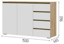 Комод Стендмебель Хелен 150.2x46x95.8см белый