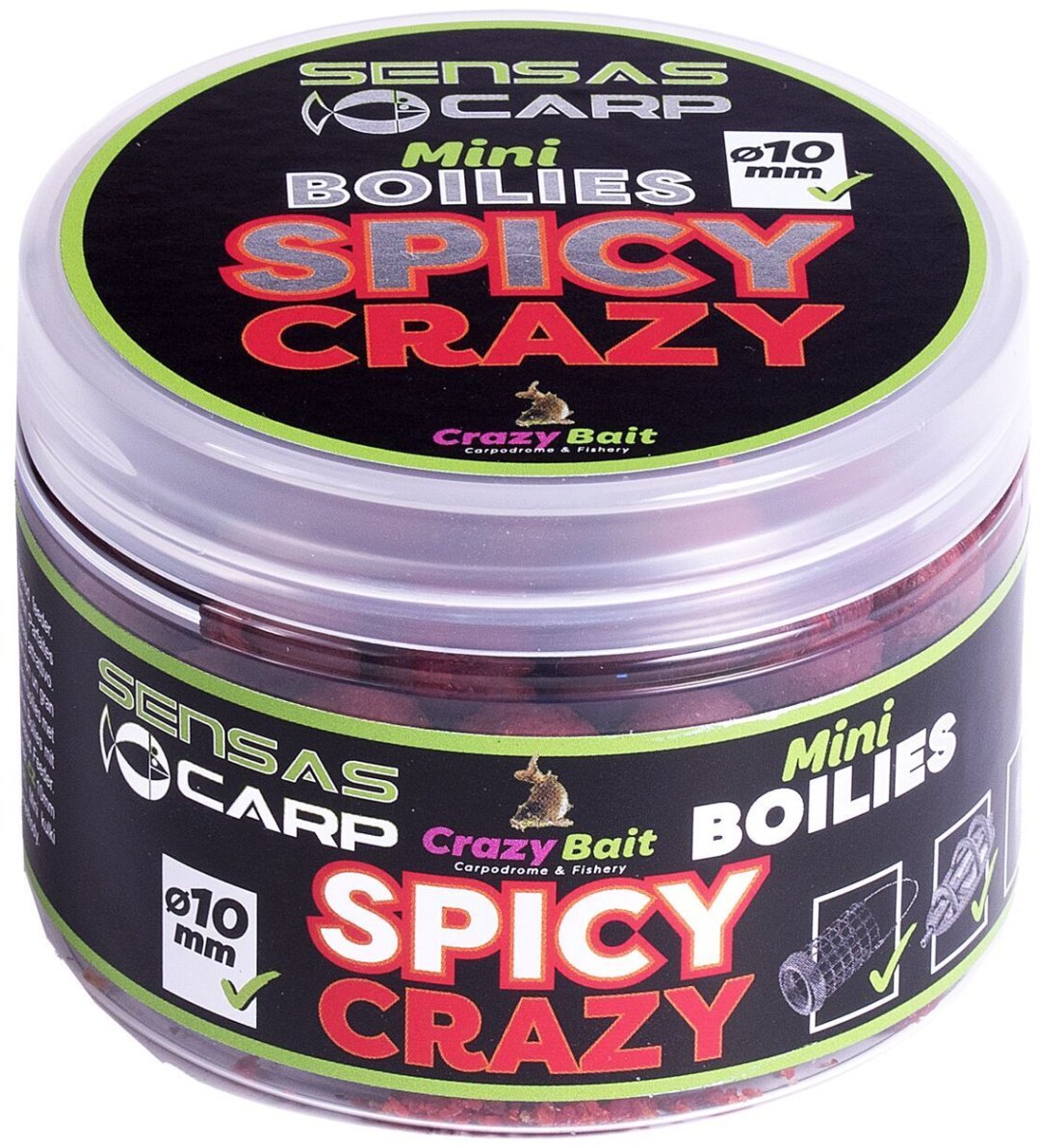 Прикормка Sensas Мини бойлы Crazy Bait 10мм 45802 SPICY CRAZY 0.08 кг купить,NaN