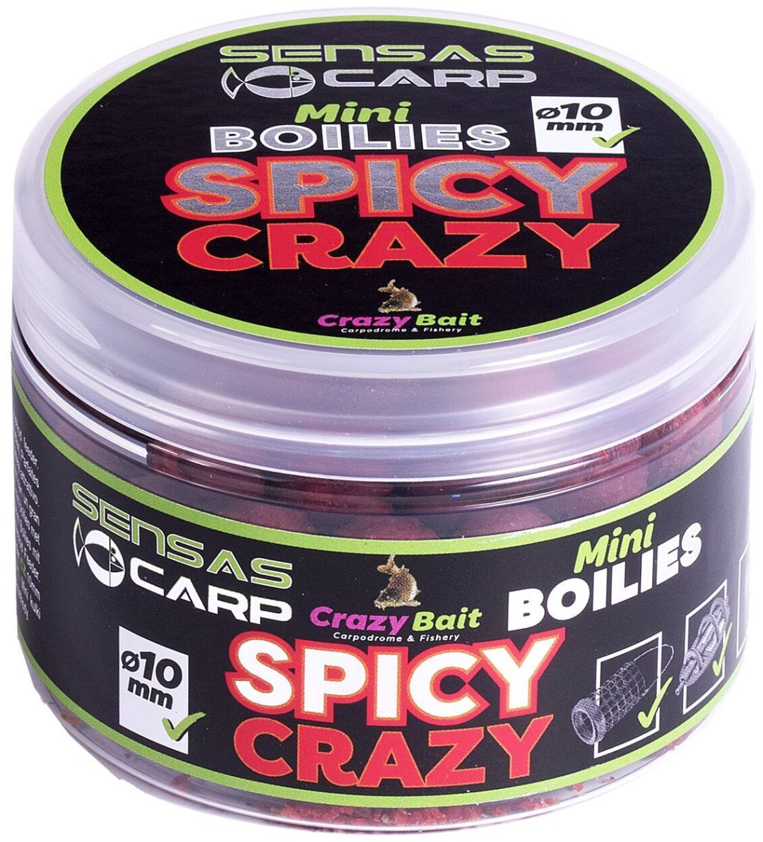 Прикормка Sensas Мини бойлы Crazy Bait 10мм 45802 SPICY CRAZY 0.08 кг купить,NaN