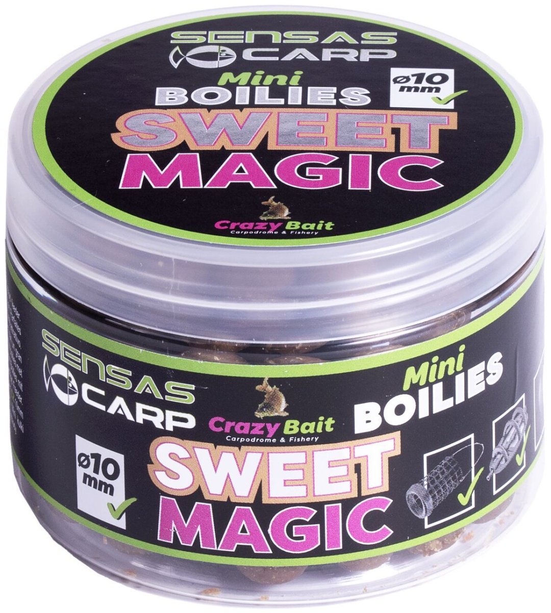 Прикормка Sensas Мини бойлы Crazy Bait 10мм 45805 SWEET MAGIC 0.08 кг купить,NaN