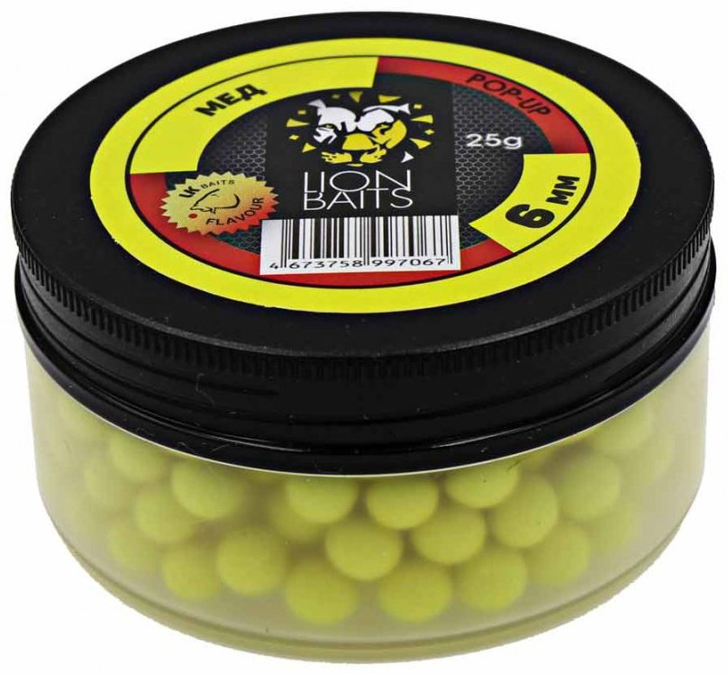 Прикормка Lion Baits Бойлы Pop-Up 6мм 25гр LB-002960 Мёд 0.025 кг купить,NaN