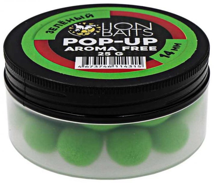 Прикормка Lion Baits Бойлы плавающие Pop-Up Aroma Free (без аромы) 14мм 25гр LBAF-0033 без аромы 0.025 кг купить,NaN