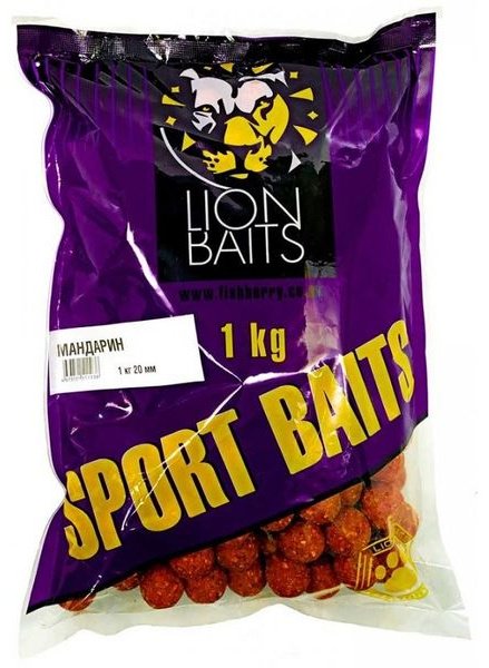 Прикормка Lion Baits Бойлы SPORT BAITS 20мм 1кг LB-002812 Мандарин 1 кг купить,NaN
