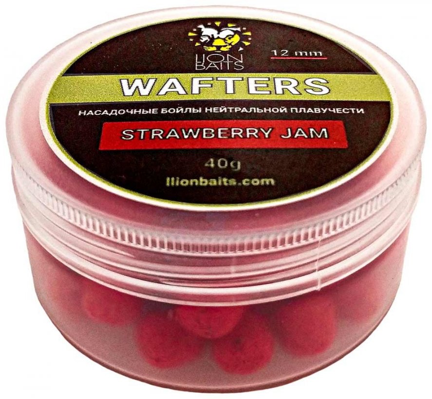 Прикормка Lion Baits Бойлы Wafters 12мм 40гр LB-004007 STRAWBERRY JAM 0.04 кг купить,NaN