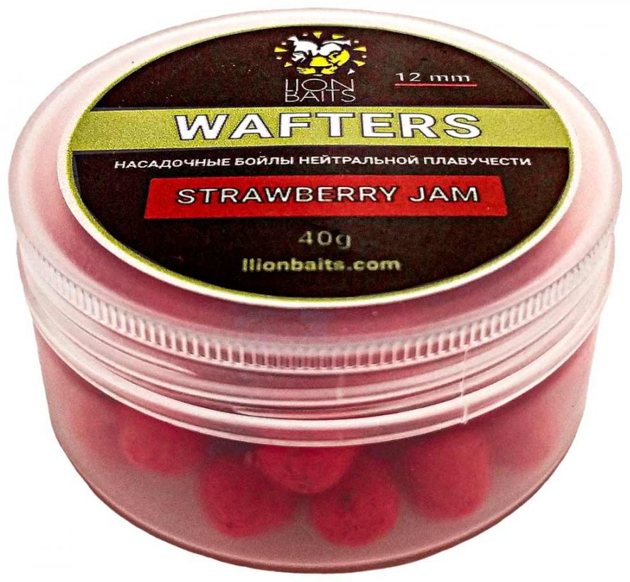 Прикормка Lion Baits Бойлы Wafters 12мм 40гр LB-004007 STRAWBERRY JAM 0.04 кг купить,NaN