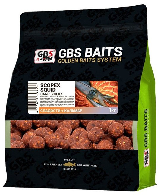Прикормка GBS Бойлы Baits 20мм 1кг Кальмар Скопекс Кальмар Скопекс 1 кг купить,NaN