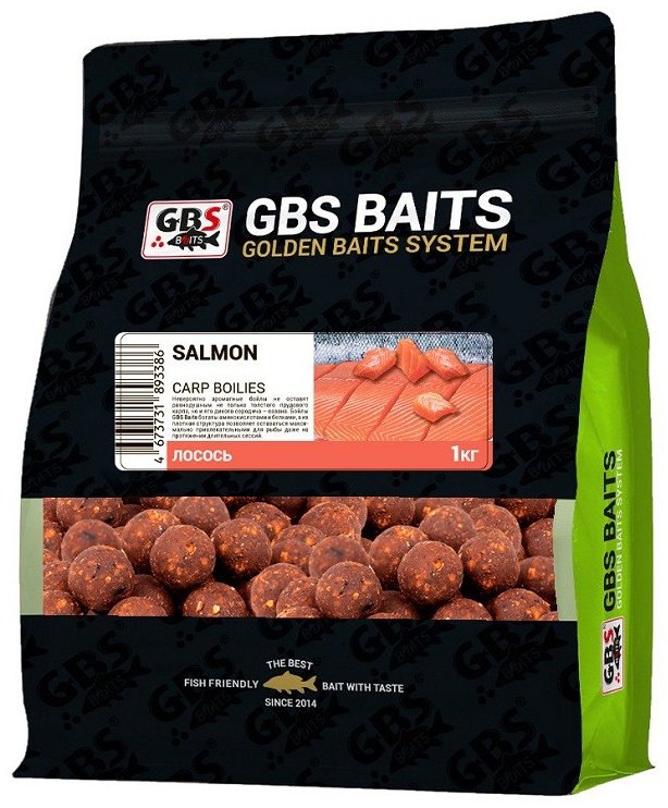 Прикормка GBS Бойлы Baits 20мм 1кг Лосось Лосось 1 кг