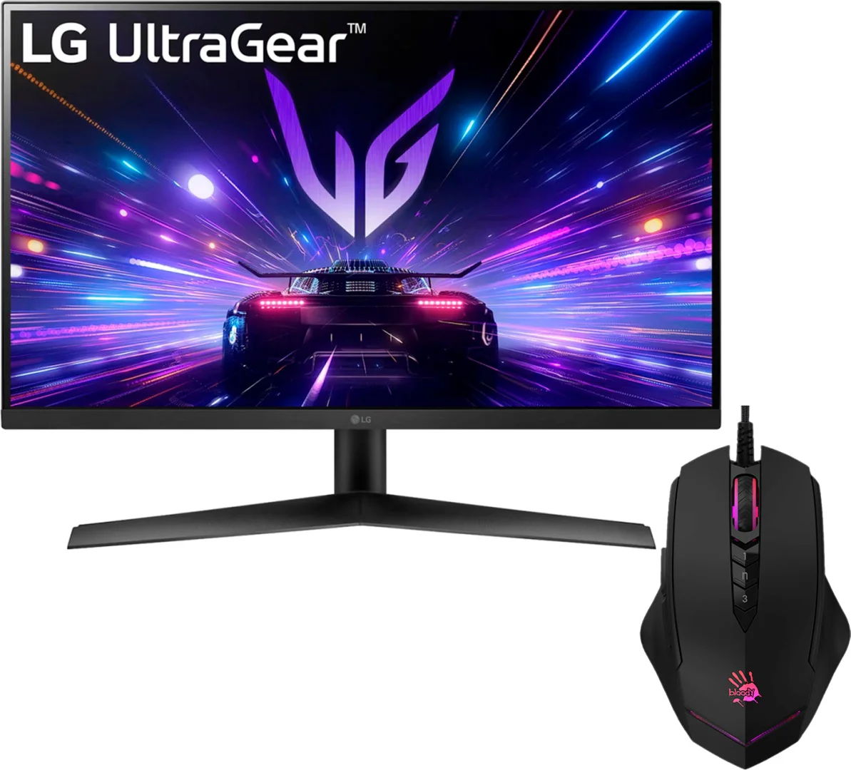 Монитор LG 27" 27GS60F-B + мышка Bloody V8M Max Black