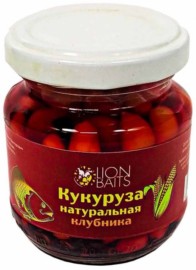 Прикормка Lion Baits Кукуруза LBCS-011 Клубника 0.1 кг купить,NaN