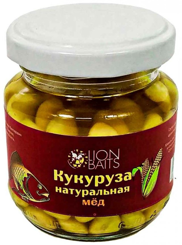 Прикормка Lion Baits Кукуруза натуральная LBCS-010 Мед 0.1 кг купить,NaN