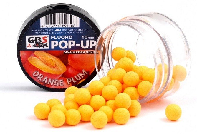 Прикормка GBS Бойлы Baits Pop-up плавающие (банка) 10мм 40гр Оранжевая слива Оранжевая Слива 0.04 кг купить,NaN
