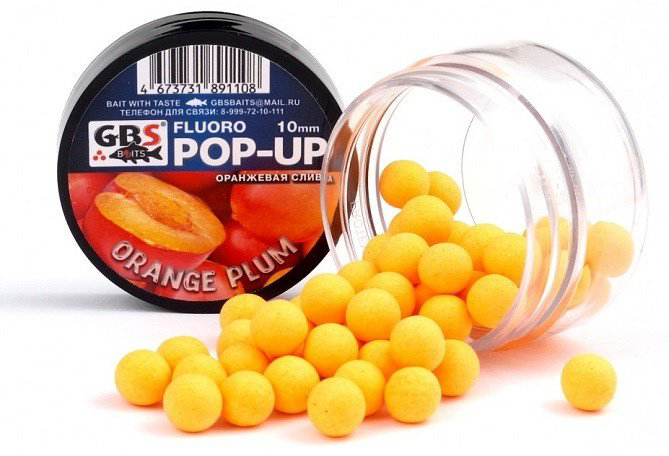 Прикормка GBS Бойлы Baits Pop-up плавающие (банка) 10мм 40гр Оранжевая слива Оранжевая Слива 0.04 кг купить,NaN