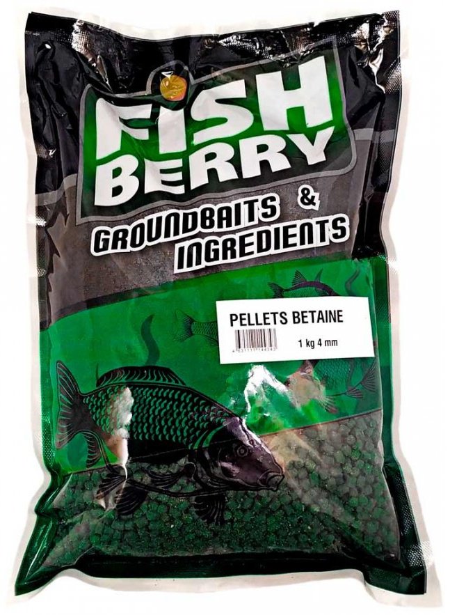 Прикормка Fish Berry Пеллетс гранул. 4мм зеленый бетаин 1 кг купить,NaN