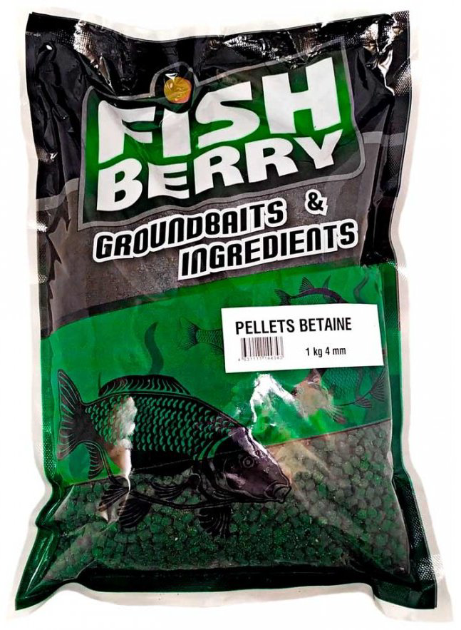 Прикормка Fish Berry Пеллетс гранул. 4мм зеленый бетаин 1 кг купить,NaN