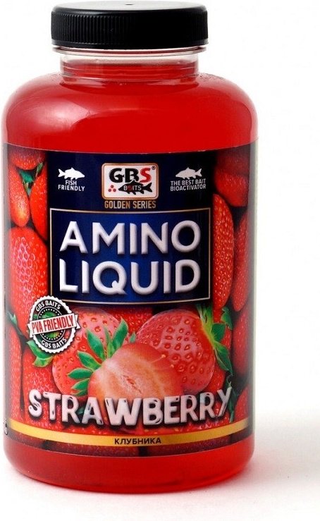 Прикормка GBS Baits Амино-ликвид2 Клубника 0.5 кг купить,NaN