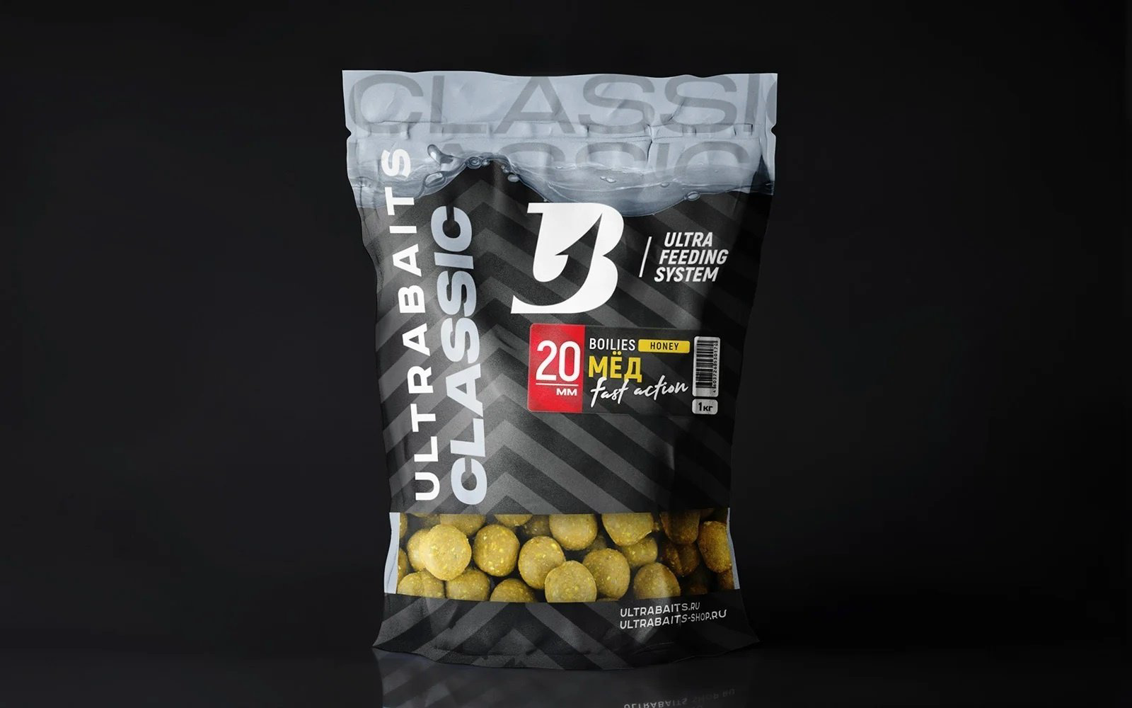 Прикормка ULTRABAITS Бойлы прикормочные 20мм3 Мёд 1 кг купить,NaN
