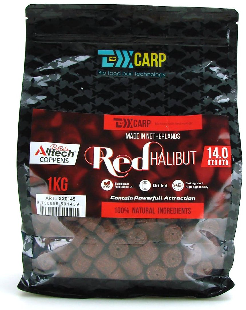 Прикормка TEXX Carp Coppens Drilled красный палтус 1 кг купить,NaN