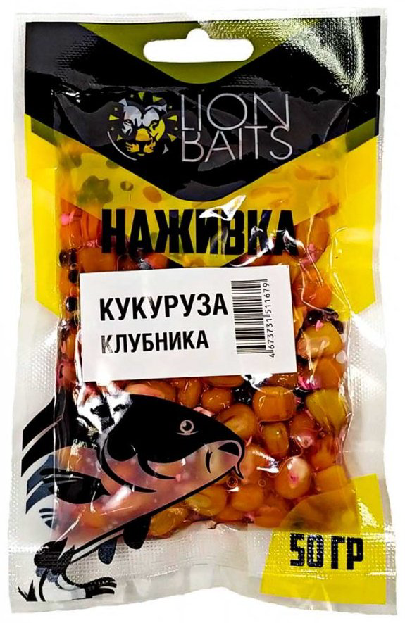 Прикормка Lion Baits Кукуруза насадочная LBNC-002 Клубника 0.05 кг купить,NaN
