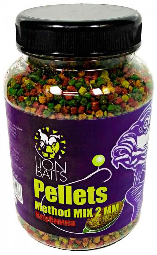 Прикормка Lion Baits Method Mix pellets LBPM-0150 Клубника 0.3 кг купить,NaN