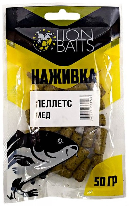 Прикормка Lion Baits с резинкой 8мм пакет 50гр LBPNR-024 Мёд 0.05 кг купить,NaN