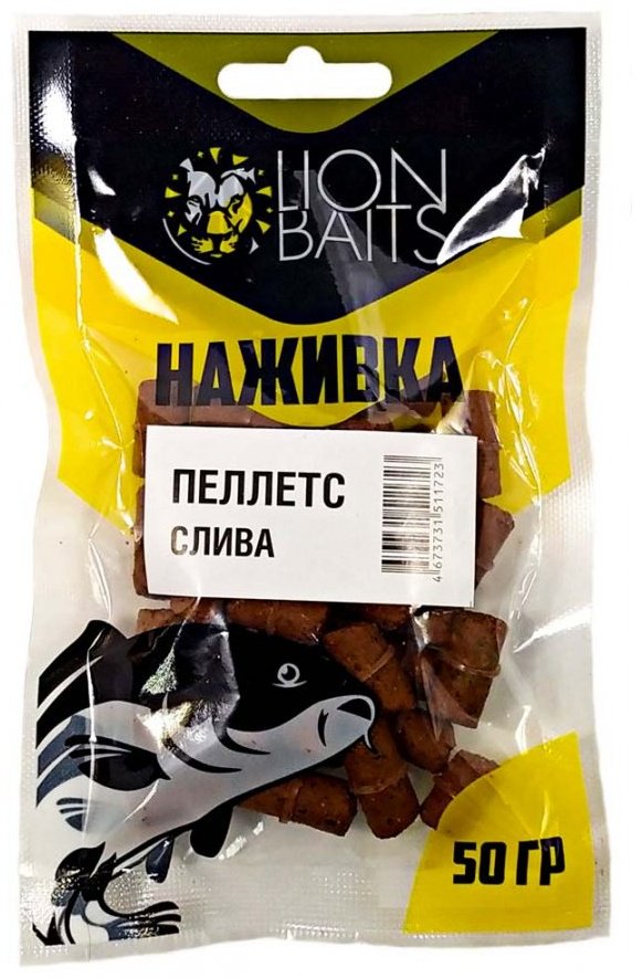 Прикормка Lion Baits с резинкой 8мм пакет 50гр LBPNR-021 Слива 0.05 кг купить,NaN