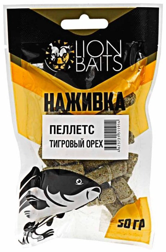 Прикормка Lion Baits с резинкой 8мм пакет 50гр LBPNR-027 Тигровый 0.05 кг купить,NaN