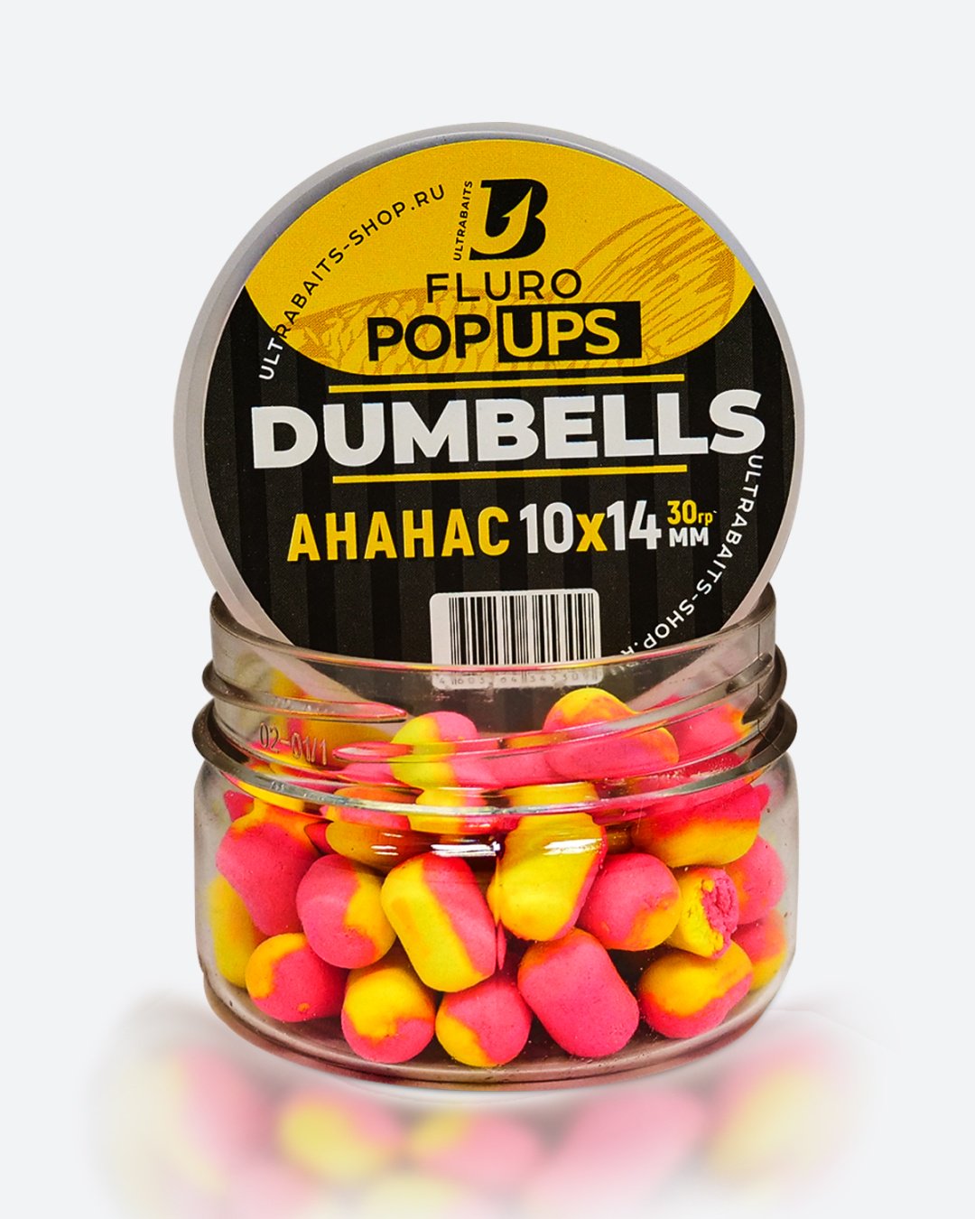 Прикормка ULTRABAITS Дамбелсы FLURO POP UPS ULTRABAITS 10*14мм Ананас 0.03 кг купить,NaN